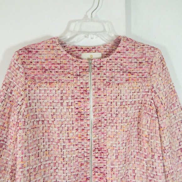 ETCETERA jacket blazer nubby 3/4 sleeve zip up career business colorful 6 - Picture 2 of 6